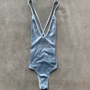 Planet Blue Velvet Bodysuit